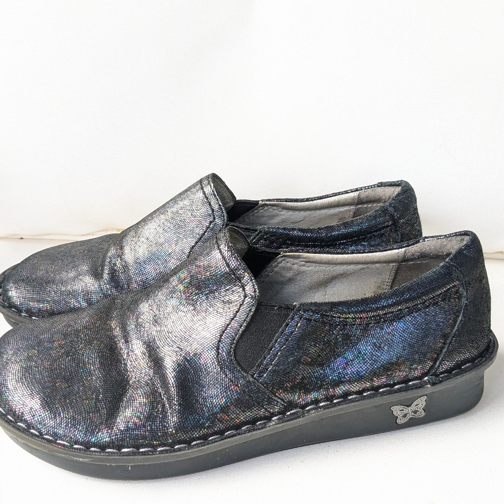 Alegria Leather Slip On Brook Tranquil Multi Color Shoes Double Gore Size 9.5